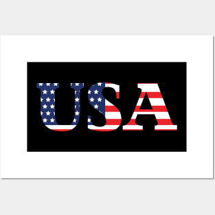 USA  Text on the American Flag Posters and Art
